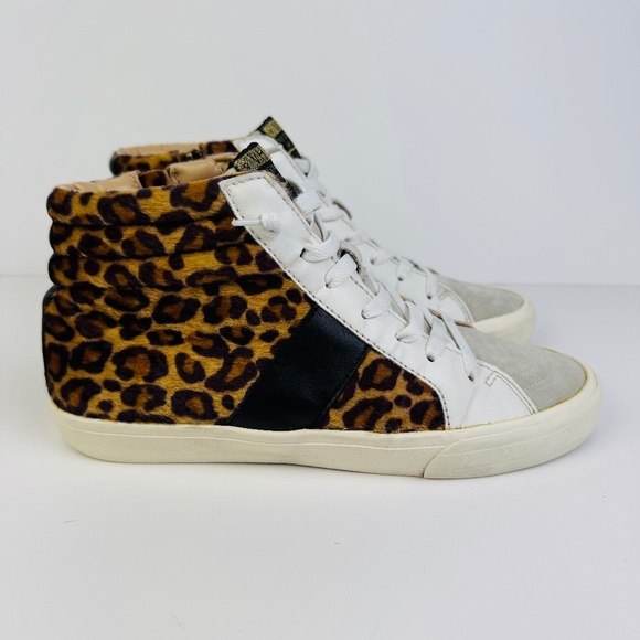 Vintage Havana Daniella Crazy Leopard High Top Sneakers Side Zip Womens Size 8.5 - Picture 3 of 11